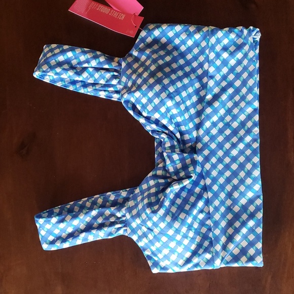NWT Lilly Pulitzer Calusa Sports Bra UPF 50 Boca Blue Double Checking Medium M - Picture 3 of 6